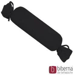 biberna Feinjersey-Nackenrollenbezug Doppelpack schwarz, 2x 15x40 cm