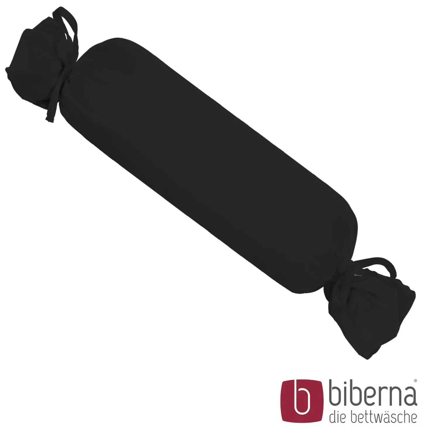 biberna Feinjersey-Nackenrollenbezug Doppelpack schwarz, 2x 15x40 cm