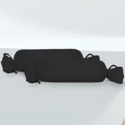 biberna Feinjersey-Nackenrollenbezug Doppelpack schwarz, 2x 15x40 cm