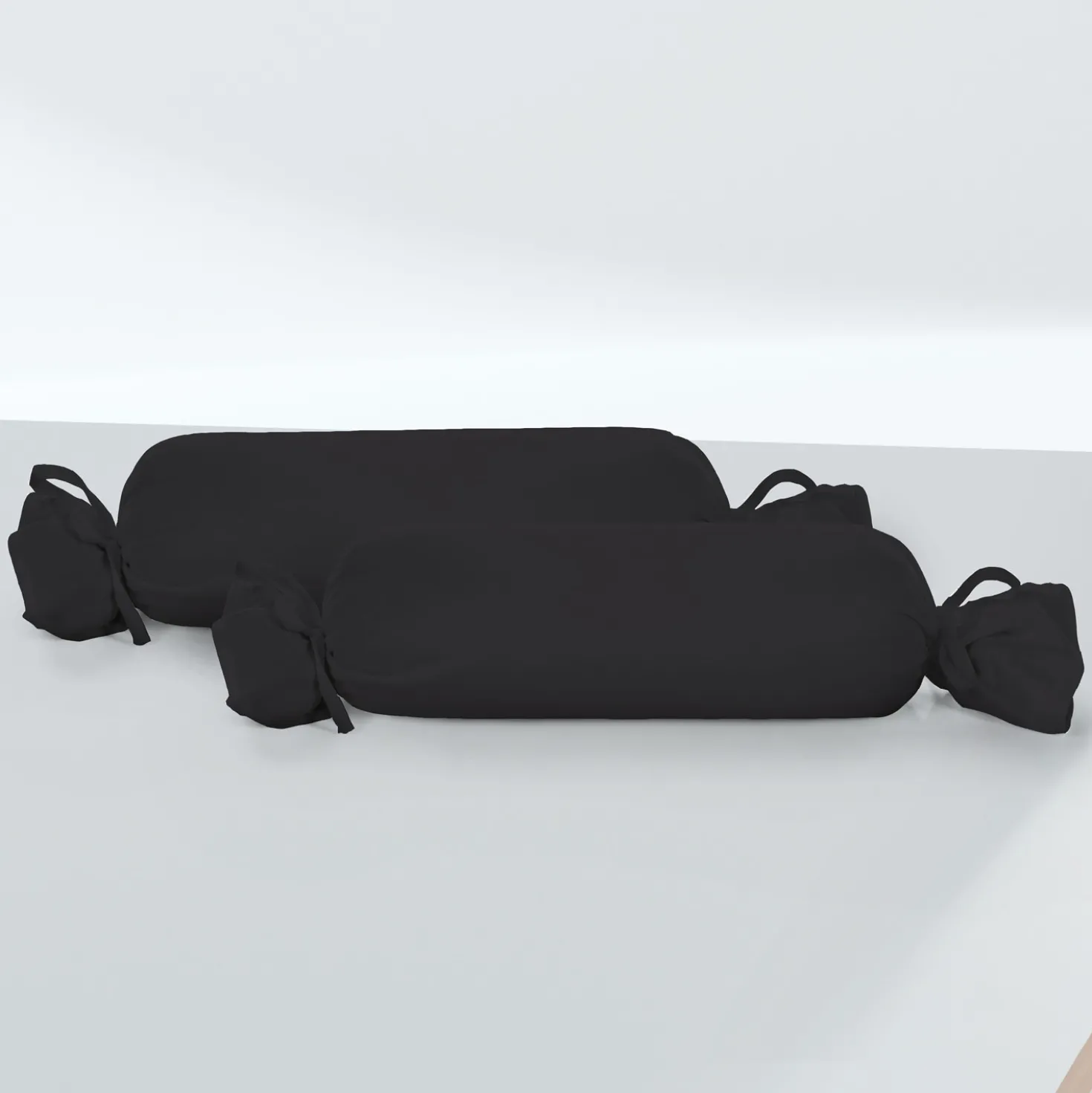 biberna Feinjersey-Nackenrollenbezug Doppelpack schwarz, 2x 15x40 cm