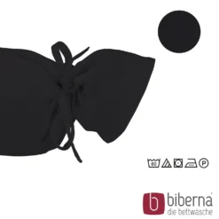 biberna Feinjersey-Nackenrollenbezug Doppelpack schwarz, 2x 15x40 cm