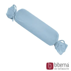 biberna Feinjersey-Nackenrollenbezug Doppelpack eisblau, 2x 15x40 cm