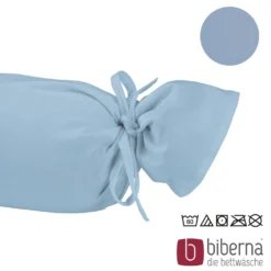 biberna Feinjersey-Nackenrollenbezug Doppelpack eisblau, 2x 15x40 cm
