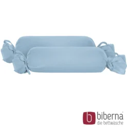 biberna Feinjersey-Nackenrollenbezug Doppelpack eisblau, 2x 15x40 cm
