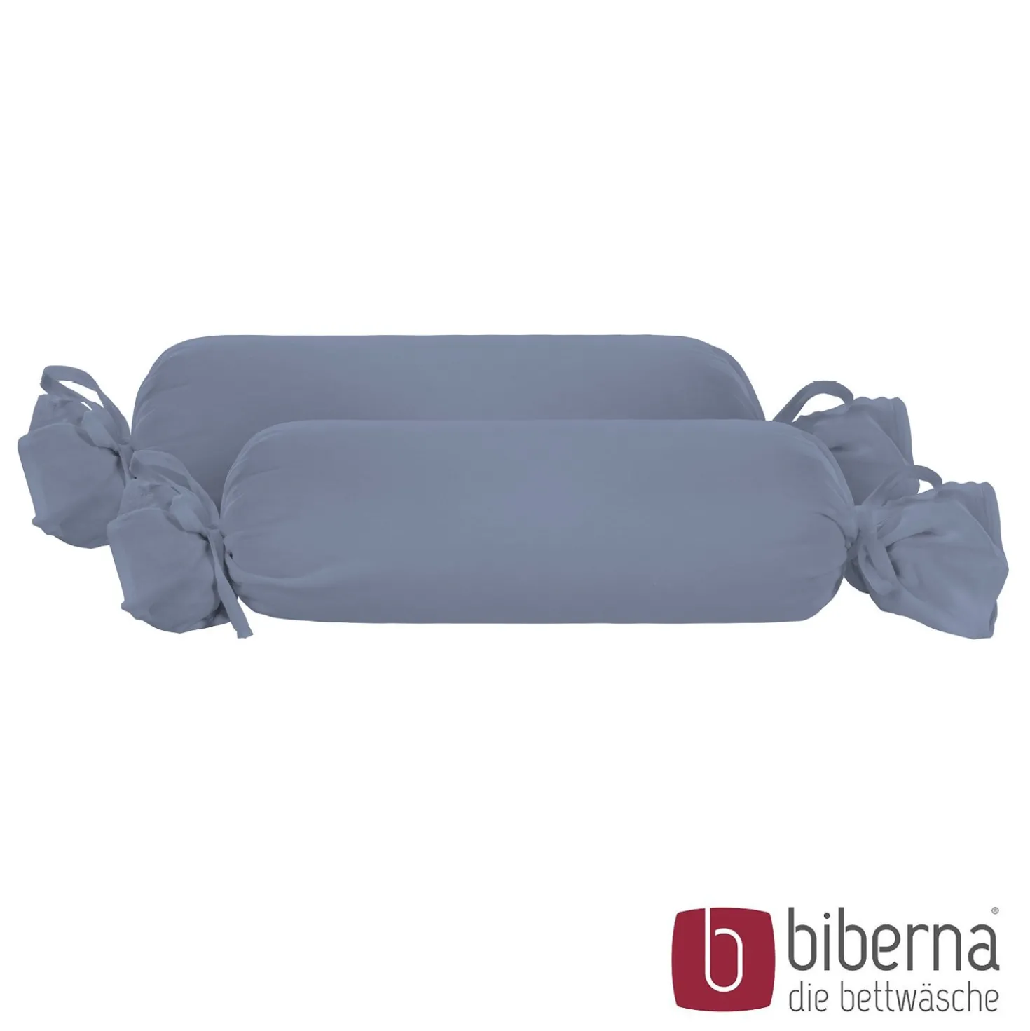 biberna Feinjersey-Nackenrollenbezug Doppelpack blau, 2x 15x40 cm