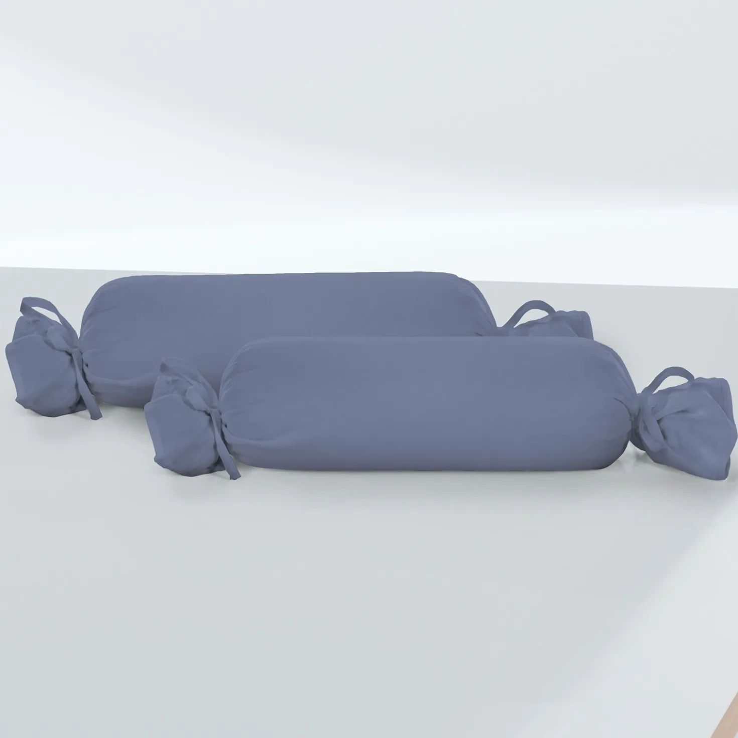 biberna Feinjersey-Nackenrollenbezug Doppelpack blau, 2x 15x40 cm