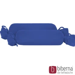 biberna Feinjersey-Nackenrollenbezug Doppelpack saphir, 2x 15x40 cm