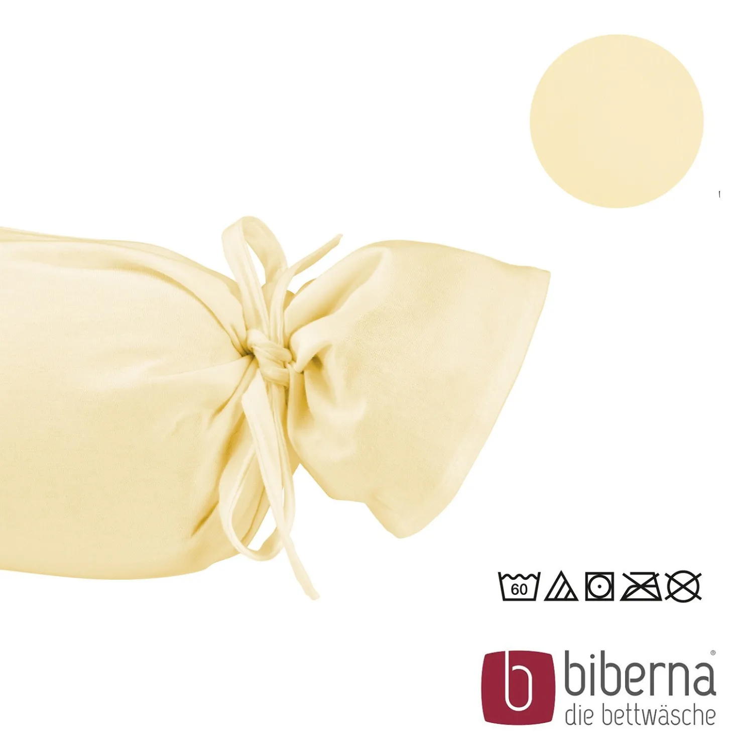 biberna Feinjersey-Nackenrollenbezug Doppelpack gelb, 2x 15x40 cm