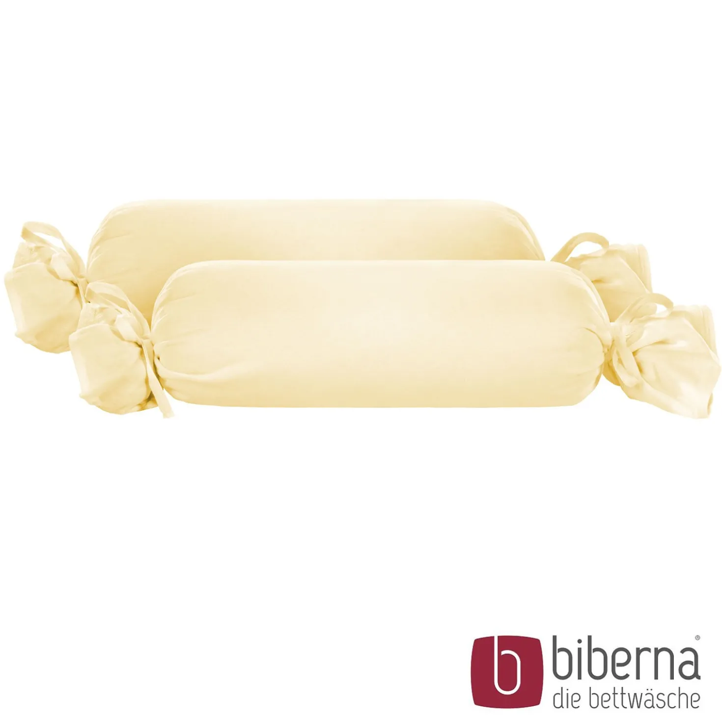 biberna Feinjersey-Nackenrollenbezug Doppelpack gelb, 2x 15x40 cm