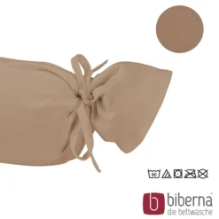 biberna Feinjersey-Nackenrollenbezug Doppelpack macchiato, 2x 15x40 cm
