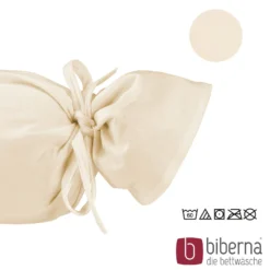 biberna Feinjersey-Nackenrollenbezug Doppelpack kitt, 2x 15x40 cm