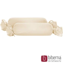 biberna Feinjersey-Nackenrollenbezug Doppelpack kitt, 2x 15x40 cm