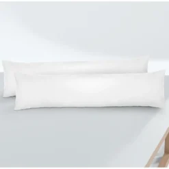 biberna Feinjersey-Seitenschläferkissenbezug Doppelpack weiss, 2x 40x145 cm