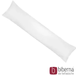 biberna Feinjersey-Seitenschläferkissenbezug Doppelpack weiss, 2x 40x145 cm