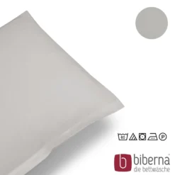 biberna Feinjersey-Seitenschläferkissenbezug Doppelpack sturmgrau, 2x 40x145 cm