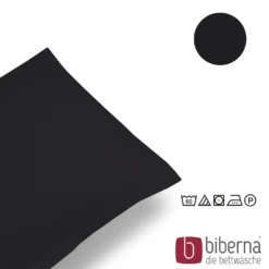 biberna Feinjersey-Seitenschläferkissenbezug Doppelpack schwarz, 2x 40x145 cm