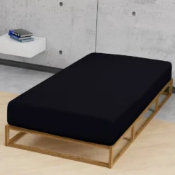 biberna Feinjersey-Spannbetttuch schwarz, 1x 140x200 cm - 160x200 cm