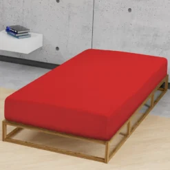 biberna Feinjersey-Spannbetttuch rot, 1x 140x200 cm - 160x200 cm