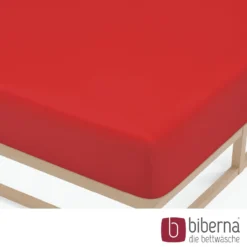 biberna Feinjersey-Spannbetttuch rot, 1x 140x200 cm - 160x200 cm