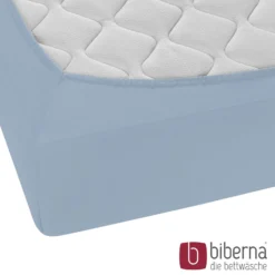 biberna Feinjersey-Spannbetttuch eisblau, 1x 140x200 cm - 160x200 cm
