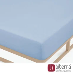 biberna Feinjersey-Spannbetttuch eisblau, 1x 140x200 cm - 160x200 cm
