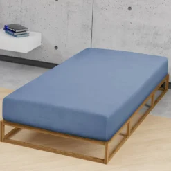 biberna Feinjersey-Spannbetttuch blau, 1x 140x200 cm - 160x200 cm