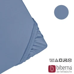biberna Feinjersey-Spannbetttuch blau, 1x 140x200 cm - 160x200 cm