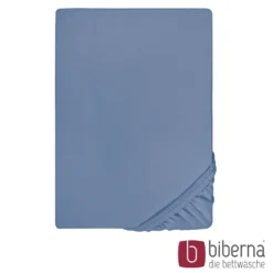 biberna Feinjersey-Spannbetttuch blau, 1x 140x200 cm - 160x200 cm