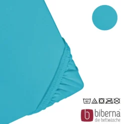 biberna Feinjersey-Spannbetttuch türkis, 1x 140x200 cm - 160x200 cm