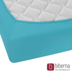 biberna Feinjersey-Spannbetttuch türkis, 1x 140x200 cm - 160x200 cm