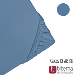 biberna Feinjersey-Spannbetttuch azurblau, 1x 140x200 cm - 160x200 cm