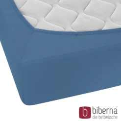 biberna Feinjersey-Spannbetttuch azurblau, 1x 140x200 cm - 160x200 cm