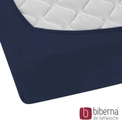 biberna Feinjersey-Spannbetttuch marine, 1x 140x200 cm - 160x200 cm
