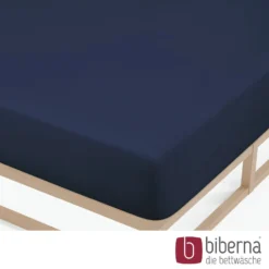 biberna Feinjersey-Spannbetttuch marine, 1x 140x200 cm - 160x200 cm