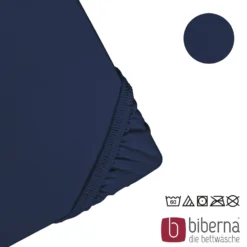 biberna Feinjersey-Spannbetttuch marine, 1x 140x200 cm - 160x200 cm