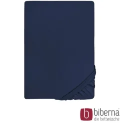 biberna Feinjersey-Spannbetttuch marine, 1x 140x200 cm - 160x200 cm