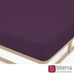biberna Feinjersey-Spannbetttuch dunkel violett, 1x 140x200 cm - 160x200 cm