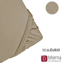biberna Feinjersey-Spannbetttuch taupe, 1x 140x200 cm - 160x200 cm