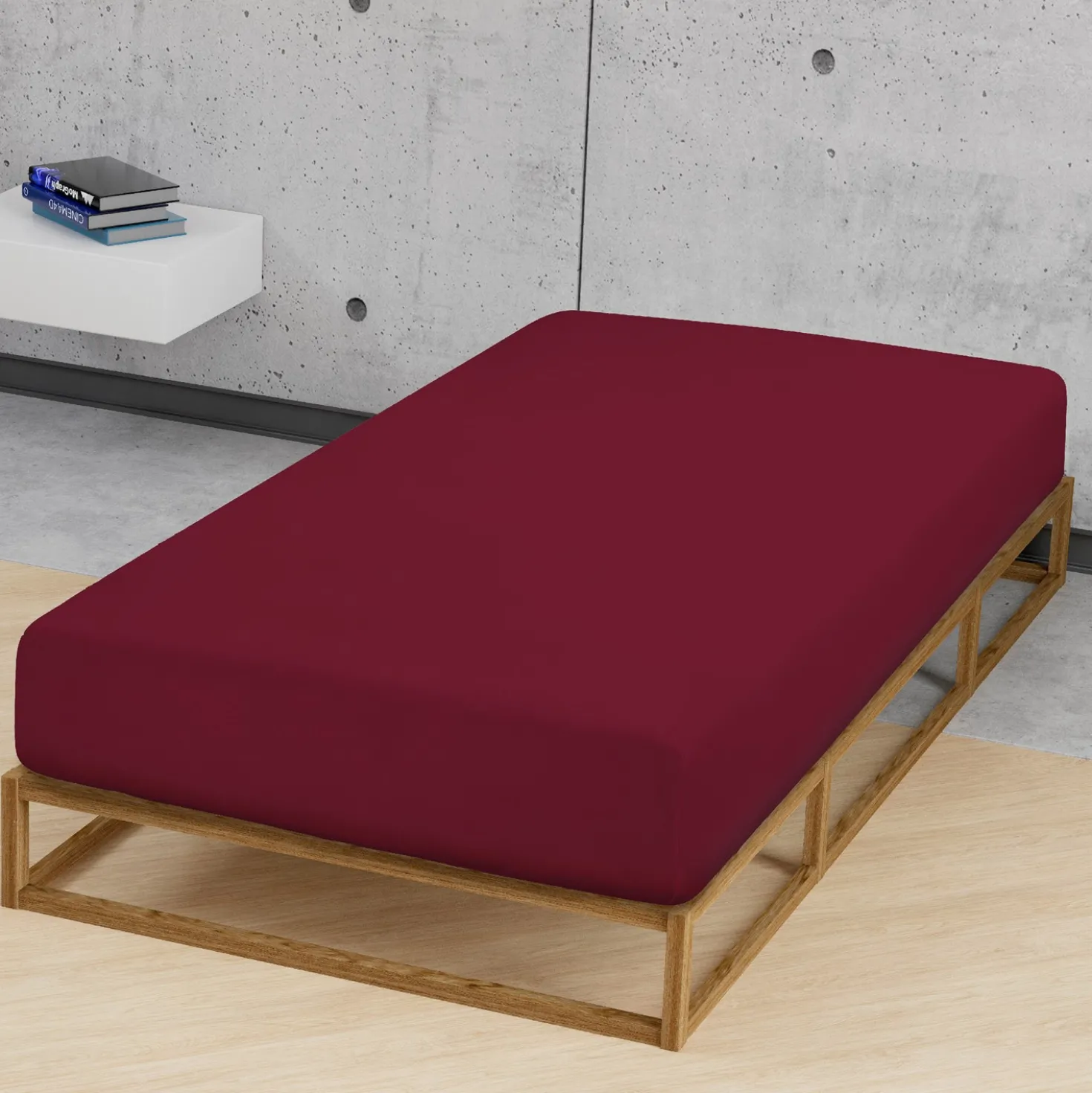 biberna Feinjersey-Spannbetttuch burgund, 1x 140x200 cm - 160x200 cm