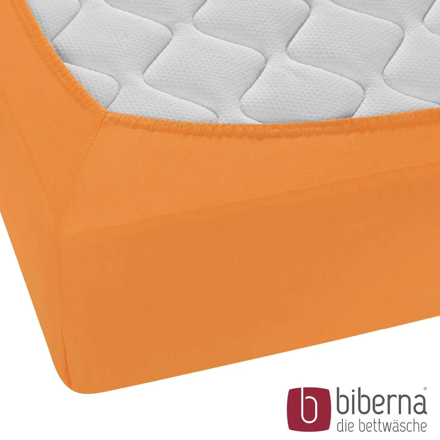 biberna Feinjersey-Spannbetttuch nektarine, 1x 140x200 cm - 160x200 cm