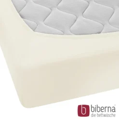 biberna Feinjersey-Spannbetttuch perlmutt, 1x 140x200 cm - 160x200 cm