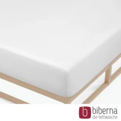 biberna Feinjersey-Spannbetttuch weiss, 1x 180x200 cm - 200x200 cm
