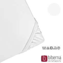 biberna Feinjersey-Spannbetttuch weiss, 1x 180x200 cm - 200x200 cm