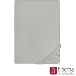 biberna Feinjersey-Spannbetttuch sturmgrau, 1x 180x200 cm - 200x200 cm