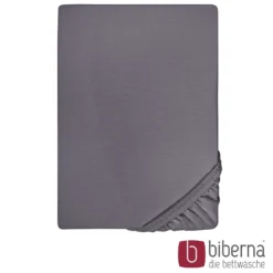 biberna Feinjersey-Spannbetttuch silber/grau, 1x 180x200 cm - 200x200 cm