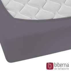 biberna Feinjersey-Spannbetttuch silber/grau, 1x 180x200 cm - 200x200 cm