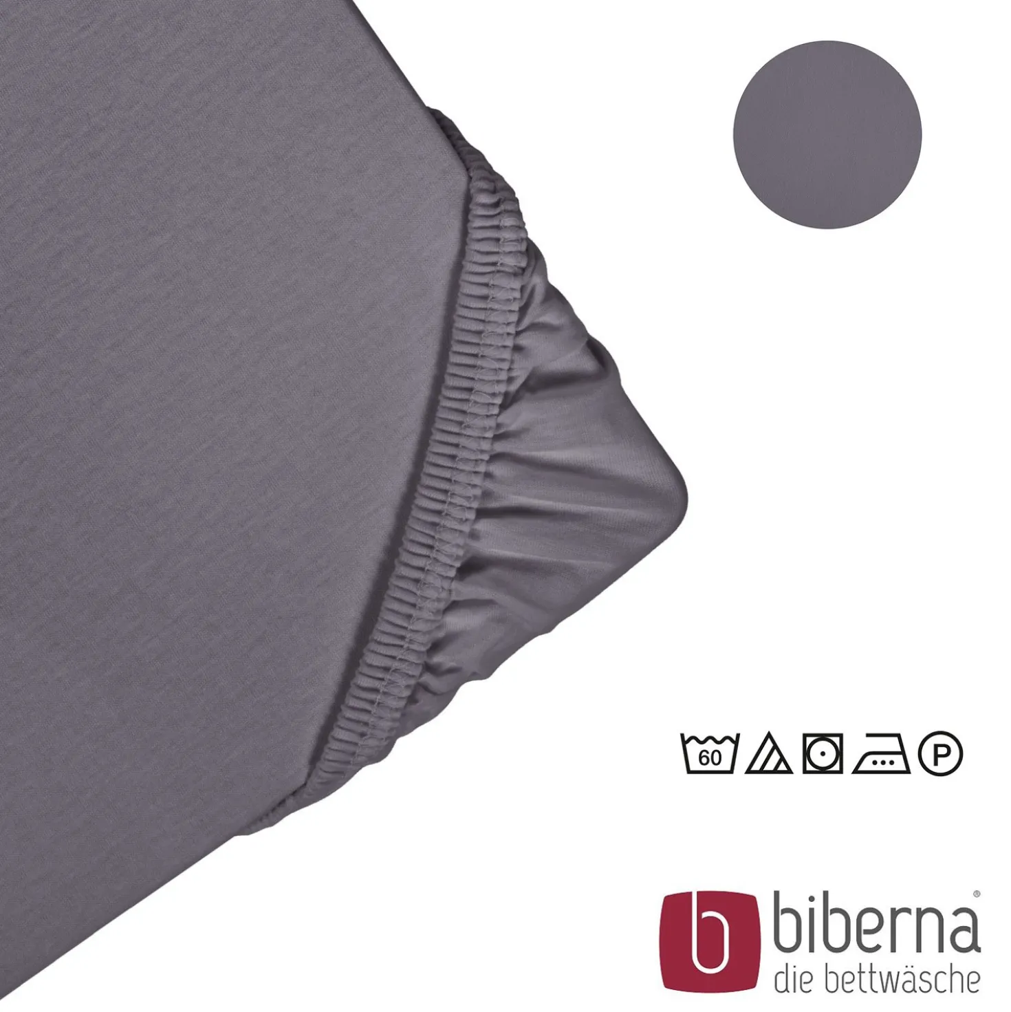 biberna Feinjersey-Spannbetttuch silber/grau, 1x 180x200 cm - 200x200 cm
