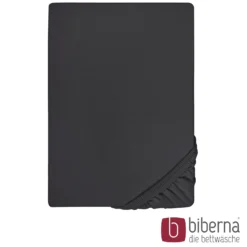 biberna Feinjersey-Spannbetttuch titanium, 1x 180x200 cm - 200x200 cm