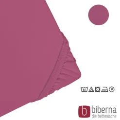 biberna Feinjersey-Spannbetttuch brombeer, 1x 180x200 cm - 200x200 cm