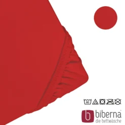 biberna Feinjersey-Spannbetttuch rot, 1x 180x200 cm - 200x200 cm